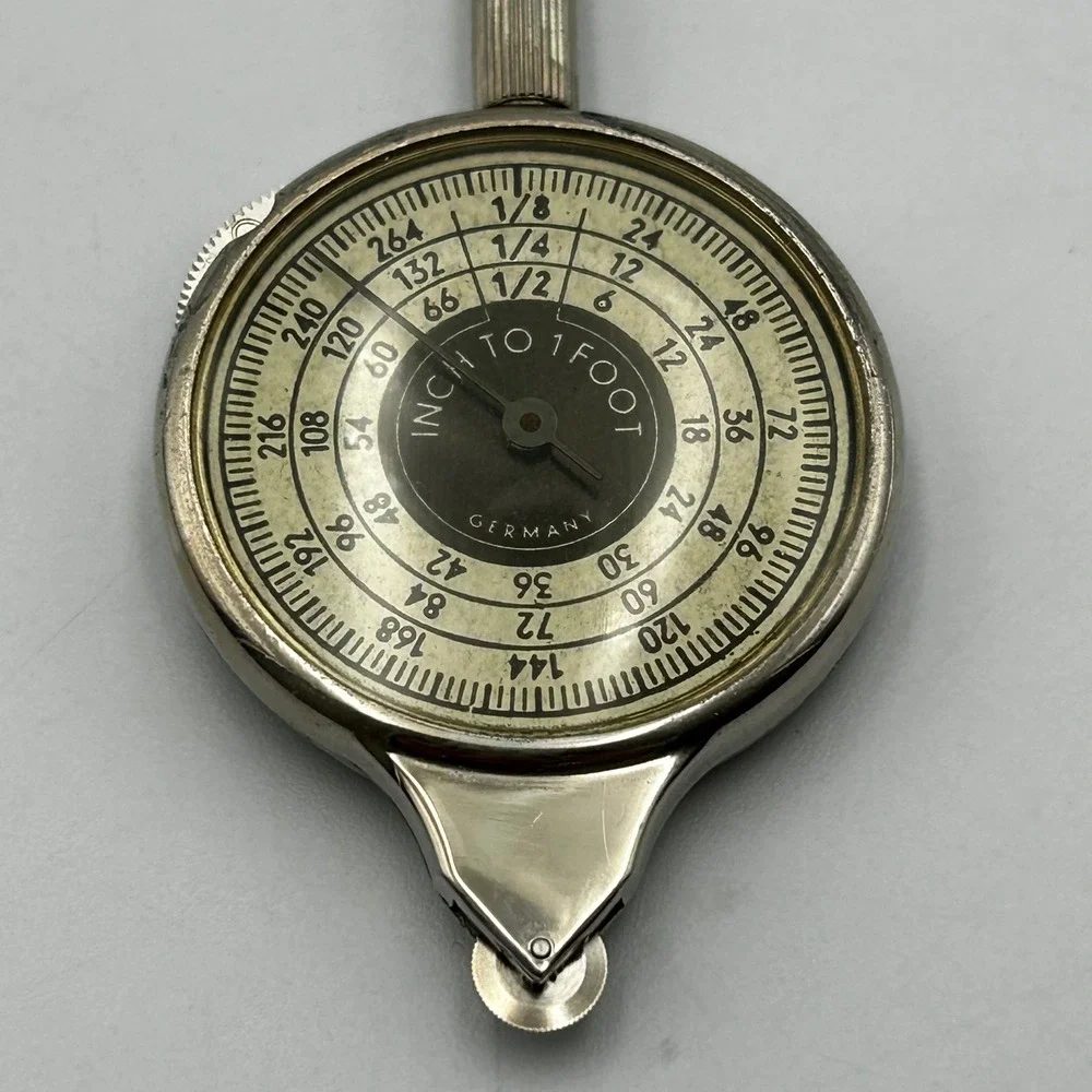 Brookstone Map Measurer Silver Opisometer Germany 2962 EUC with Box Instructions